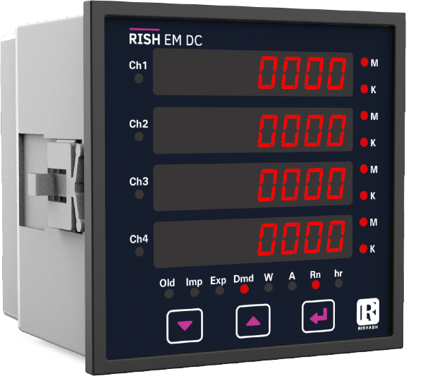 EMDC 6002-1000-HA-C-2R, 4 Channel DC kWh Meter, Class 0.5, 150-150mV Shunt input, 201-1000VDC, 2 Alarm/Pulse Outputs, RS485 & USB Comms, 4 Line LCD Display, 60-300VAC/DC Aux Supply, Internal Logging