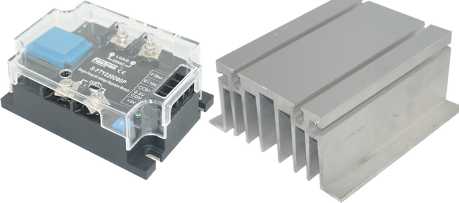 H71/110M & FJTY220D80P, Single Phase Intelligent Phase or Burst Controller with 2 second Soft Start, 4-20mA,0-10V,0-5V,10K POT Input, 220VAC, 35 Amp @ 40 Deg C