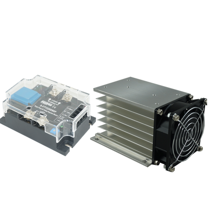 HS212F + FJTY220D80P, Single Phase Intelligent Phase or Burst Controller with 2 second Soft Start, 4-20mA,0-10V,0-5V,10K POT Input, 220VAC, 80 Amp @ 50 Deg C