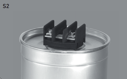 E62.N10-153S20, 15uF, Heavy Duty AC Film Capacitor ø85 x 105mm, M5x12 terminals. S2 Design, 1350VAC/2250VDC