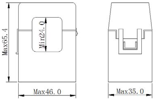 SCT-Y24-75A/100mA, 75A/100mA Measurement, Class 1 Split Core CT's, Easy Click HY2.0 Connector for CRJ-31 RJ45 Splitter