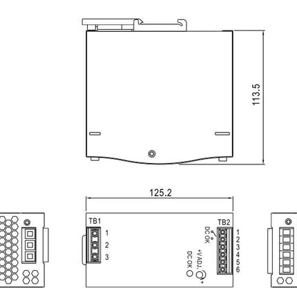 SDR-240-24, Universal Din Rail Mount Power Supply, 85-264VAC or 124-370VDC input, 24VDC @ 10A output  (can replace MDR-240-24)