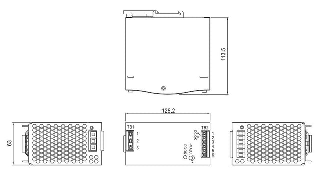 SDR-240-24, Universal Din Rail Mount Power Supply, 85-264VAC or 124-370VDC input, 24VDC @ 10A output  (can replace MDR-240-24)