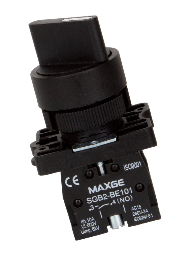 TRB-BD45, 2 x NO, 2 Position Toggle Switch BLACK, Biased, 3 Amp @ 240VAC, 0.3 Amp @ 24VDC, Plastic/Metal, IEC60947-5-1