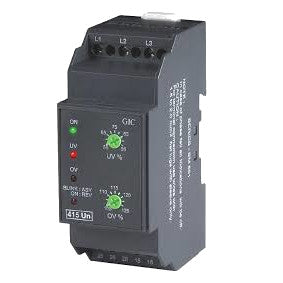 MG73BQ 3 Phase 4 Wire or Single Phase Voltage Monitoring Relay With DPDT Contacts, Undervoltage, Selectable Overvoltage, 3 x 120-240 VAC