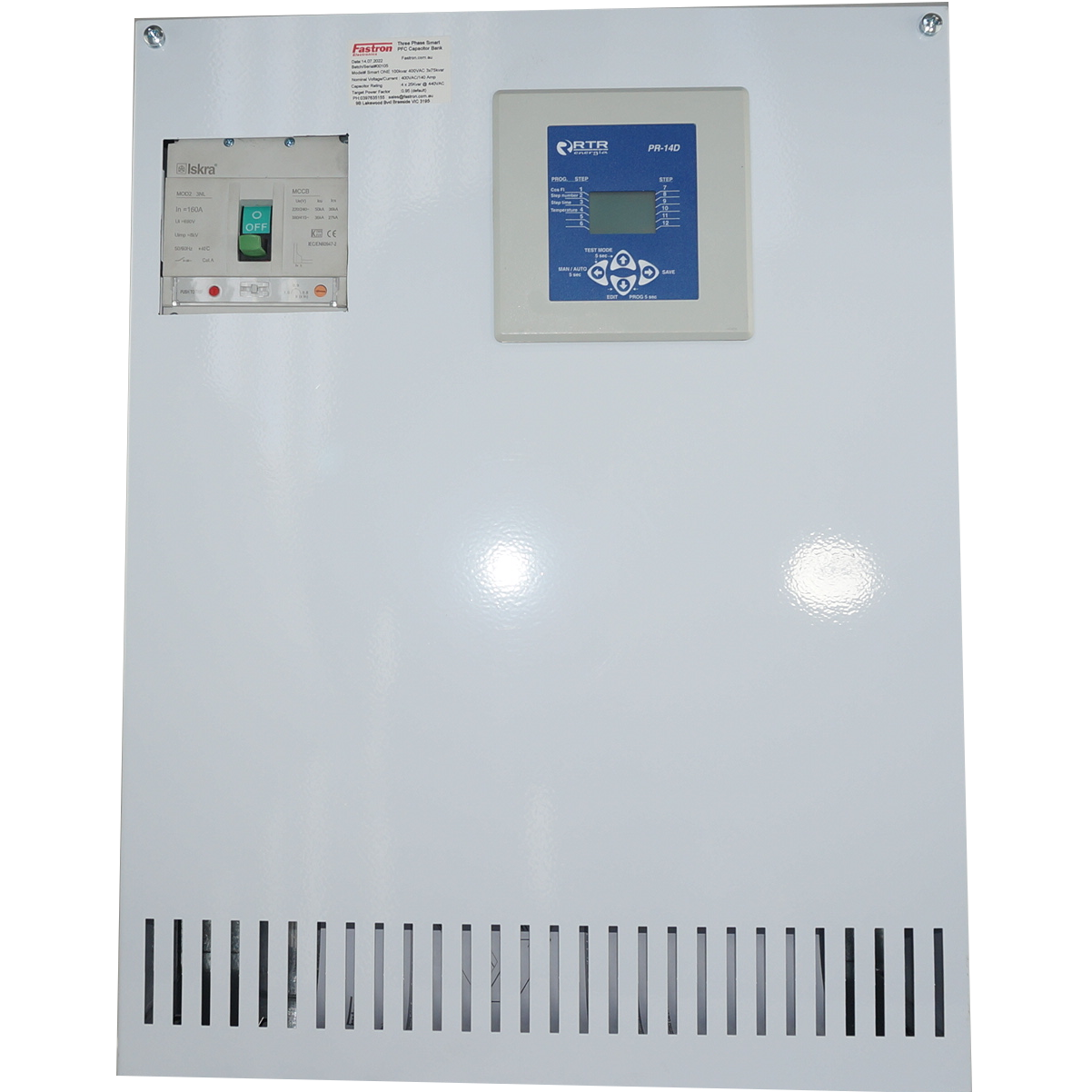 Smart ONE 100kvar 400VAC L-L, 100kVar Smart Capacitor Bank for Plug and Play Reactive Power Correction, IP21
