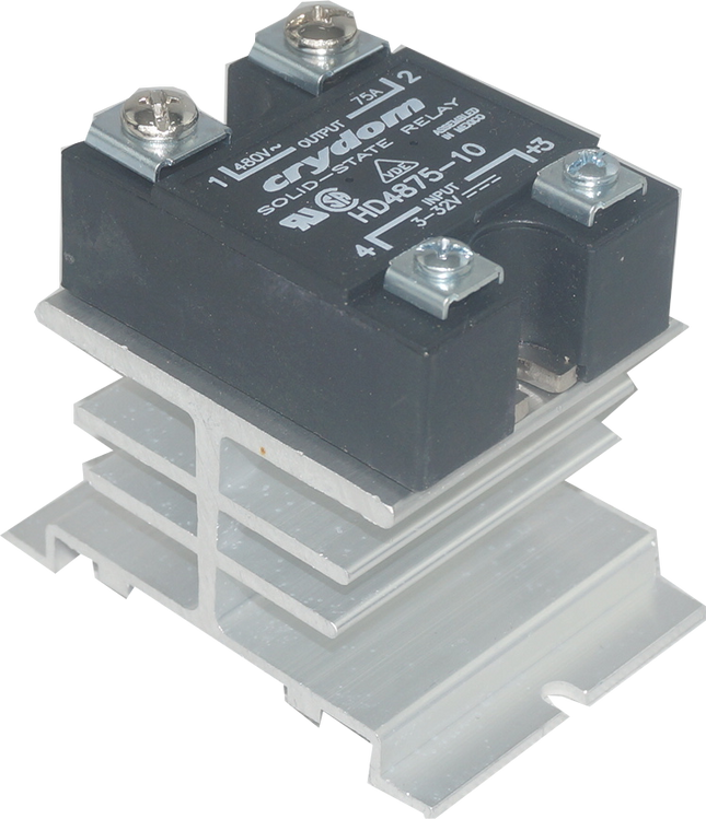 HS211A + D2440, Panel Mount Solid State Relay, 3-32VDC Control Input, LED Status, 24-280VAC Output, 25 Amps