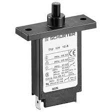 4410.0826 T12-111S-10, 1 Pole Thermal Circuit Breaker for Electrical Appliance, 240VAC/28VDC, 10 Amp, 1kA, 40mm Panel Mount, Reset Type, Quick Connect Terminals, w/ Auxiliary Contacts