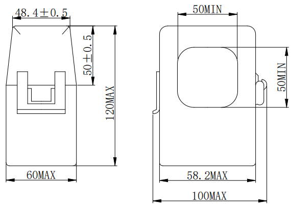 SCT-F50-500-5A, 5 Amp, 500Amp measurement Split Core CT's