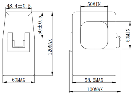 SCT-F50-600-5A, 5 Amp, 600Amp measurement Split Core CT's
