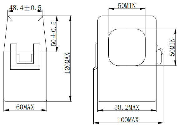 SCT-F50-400-5A, 5 Amp, 400Amp measurement Split Core CT's
