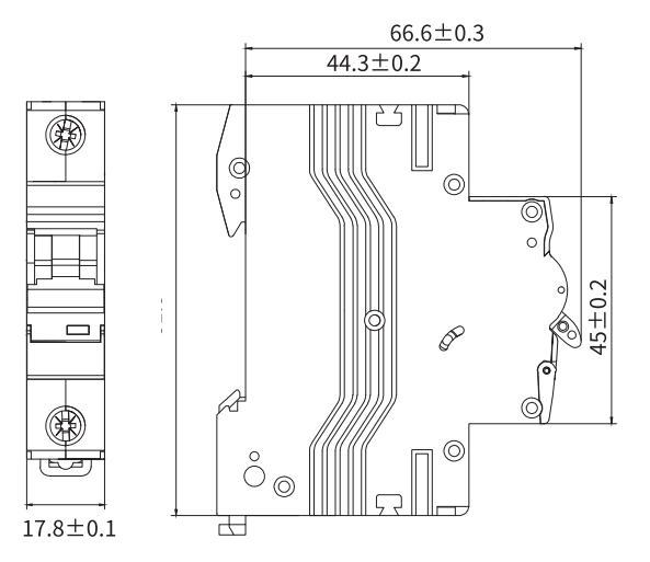TG-63H 1P/50/C/10kA, 1 Pole Miniature Circuit Breaker C Curve 50 Amp, 10kA, 400VAC