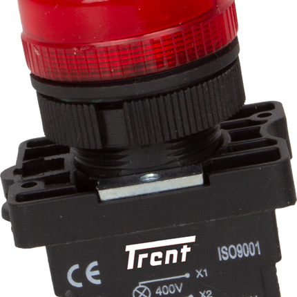 TRI-22-R240, 22mm LED Indicator RED 240VAC, Plastic, IP65 IEC60947-5-1