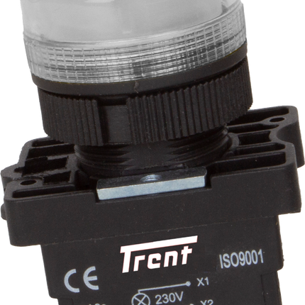 TRI-22-W24, 22mm LED Indicator WHITE 24VAC/DC, Plastic, IP65, IEC60947-5-1