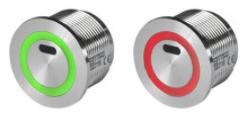 3-131-894, TTS Metal Touchless Switch 22mm Momentary, 125mA @ 60VDC, 20 Million Ops Red/Green Bicolour
