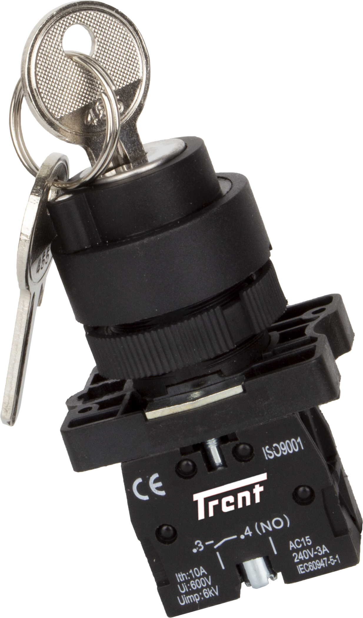 TRB-BG33, 2 x NO, 3 Position Toggle Switch BLACK Latched, 3 Amp @ 240VACVAC, Plastic/Metal, IEC60947-5-1