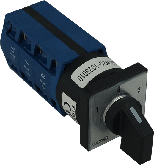 TGLW26-1023063, 3 Pole Rotary Switch BLACK, 63 Amp 400VAC, Plastic, Direct Type, IEC60947-5-1