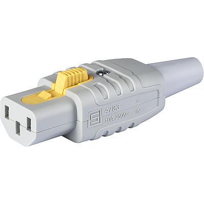 4783.3-122-078, V-Lock IEC Appliance Plug C13, Grey, for 3 x 1.5m sqr/14AWG Maximum wire size, 10mm Type-IEC Appliance Socket-Schurter-Fastron Electronics Store