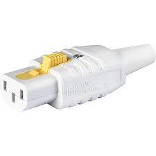4783.3-122-076, V-Lock IEC Appliance Plug C13, White, for 3 x 1.5m sqr/14AWG Maximum wire size, 10mm Type-IEC Appliance Socket-Schurter-Fastron Electronics Store