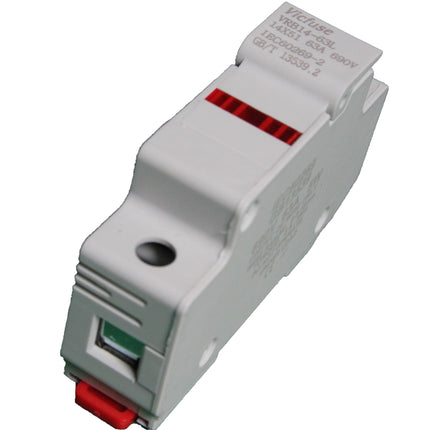 VCB10-30 1P, DIN Rail Mount Fuse Holder Single Pole for 10.3 x 38mm, 1000VAC/DC Fuses up to 32 Amp Rating