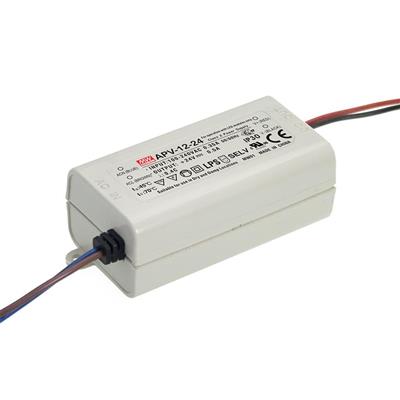 APV-12-12, 12VDC 1A 12W Constant Voltage Universal Power Supply with Flying Leads, Used as LED Driver
