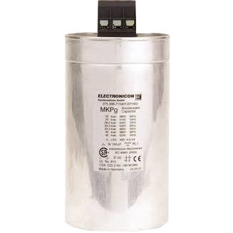 275.398-715401/221602 40KVAR 525V 50HZ, Power Factor Correction Capacitor, 3 Phase, 136 x 245(+47)mm Gas Filled (275.396-715401 +  Discharge Resistor), 3 x 154uF
