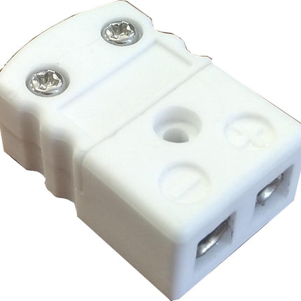 Miniature Ceramic Temperature Sensor Plug Flat, Male Screw Fitting for use with Thermocouple 650 Deg C Max-Temperature Sensor Accessories-Fastron Electronics-Fastron Electronics Store