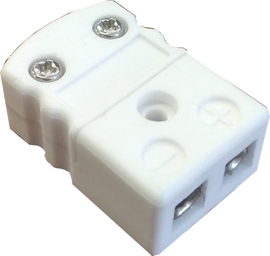 Miniature Ceramic Temperature Sensor Plug Flat, Male Screw Fitting for use with Thermocouple 650 Deg C Max-Temperature Sensor Accessories-Fastron Electronics-Fastron Electronics Store