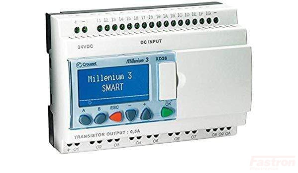 88974162, Millenium 3 Essential XD26-16I/10O S, 16 x On/Off inputs, Incl 6 analogue inputs, 10 x Static Solid State outputs incl 4 x PWM output, 24 VDC