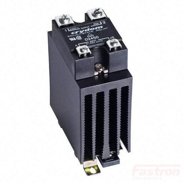 HS201DR + D2440G, Din Rail Mount Solid State Relay, 3-32VDC Control Input, LED Status Indicator, 24-280VAC, 28 Amps Output
