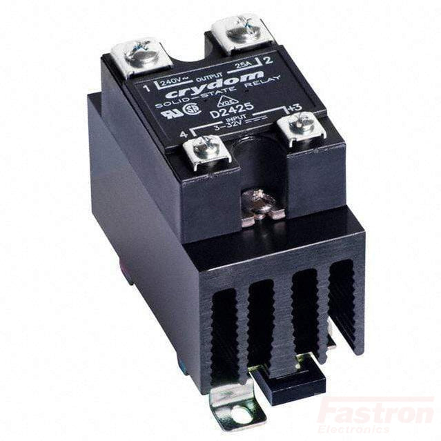 HS301DR + D2440, Panel or Din Rail Mount Solid State Relay, 3-32VDC Control Input, 24-280VAC Output, 17 Amps