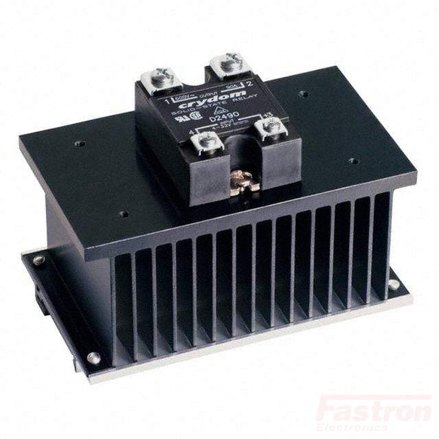 HS103DR + D1D40, Din Rail Mount DC Solid State Relay, with Heatsink 3-32VDC control, 100VDC Load, 34A @ 40 Deg C