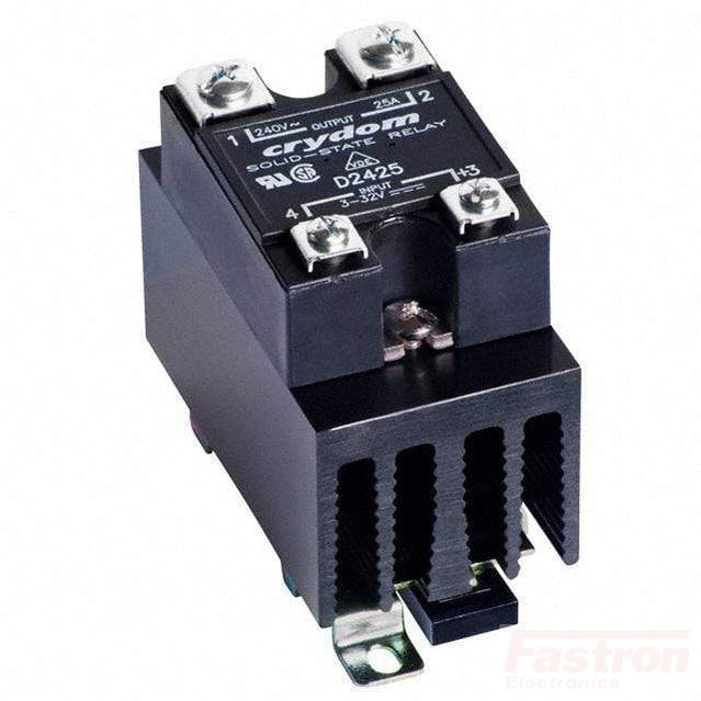 HS301DR + D1D20, Din Rail Mount DC Solid State Relay, with Heatsink 3-