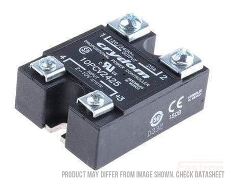 Crydom - Sensata Solid State Relay Single Phase Angle Power Controller AC Load 10PCV2425, 2-10V Input Proportional Controller, 100-240VAC, 25 Amp FE-10PCV2425