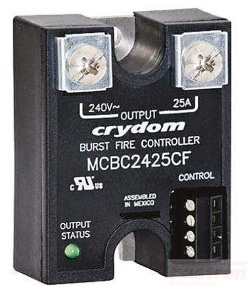 MCBC4825CF, Solid Sate Relay based Burst Fire Controller, 0-10V Input, 480VAC 25 Amp Load, 10 Cycles