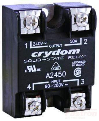 A2450E, Solid State Relay, Single Phase 18-36VAC Control, 50A, 24-280VAC Load