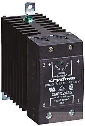 Crydom - Sensata SSR AC Load CMRD6045, Solid State Relay, Single Phase 90-280VAC Control, 45A, 48-660VAC Load, Din Rail FE-CMRD6045