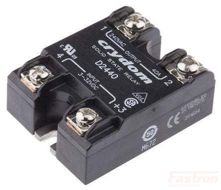 D2425T, Solid State Relay, Single Phase 3-32VDC Control, 25A, 24-280VAC Load, Gen 3 Photo Transistor Isolation