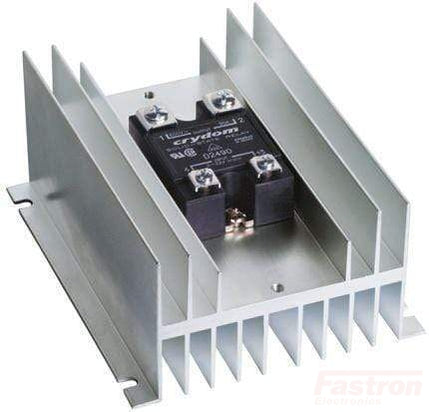 HS072 + D2490, Solid State Relay, with Panel Mount Heatsink, 3-32VDC Control, 24-280VAC Output, Rated at 74 Amps