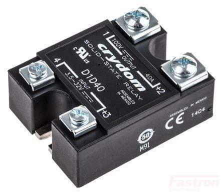 D2D40, Solid State Relay, DC 3-32VDC control, 40A, 200VDC Load
