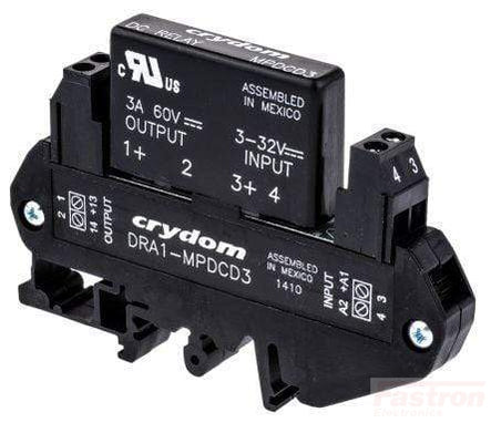 DRA1-MPDCD3-B, DC Solid State Relay, 3-32VDC control input, 3A, 3-60VDC output, DIN Rail mount, Normally Closed