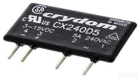 CX240D5R, Solid State Relay, PCB or Socket Mount, 3-15VDC Control, 5 Amp, 12-280VAC Load, Random Crossing