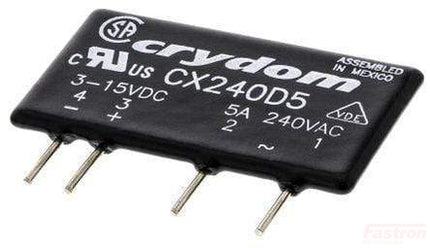 CX240D5R, Solid State Relay, PCB or Socket Mount, 3-15VDC Control, 5 Amp, 12-280VAC Load, Random Crossing