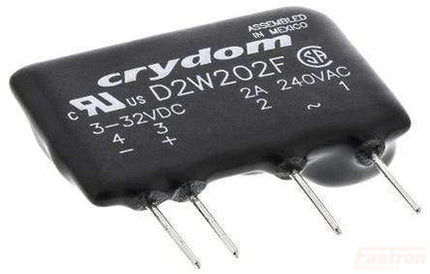 D2W202F, Solid State Relay, PCB Mount, 3-32VDC Control, 2 Amp, 24-280VAC Load