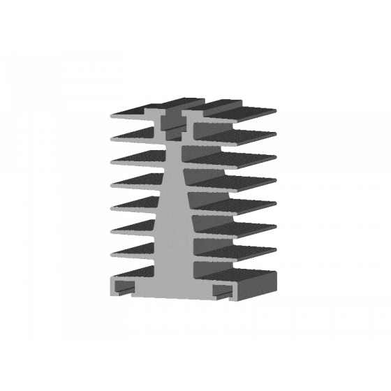 GFIN/70-DR, GFIN Heatsink 100mm long with DIN Rail Clip 1.45 Deg C per Watt