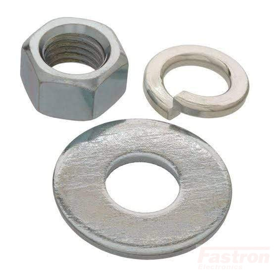 1/4" UNF Nut and Washer, Zinc, For SCR or Diode Studs