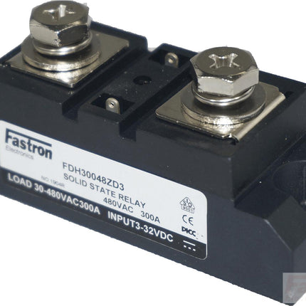 Fastron Electronics Solid State Contactor FDH30048ZD3, Solid State Relay, Contactor Style, 480VAC, 300 Amp, 3-32VDC Control, Zero Crossing, Panel Mount FE-FDH30048ZD3