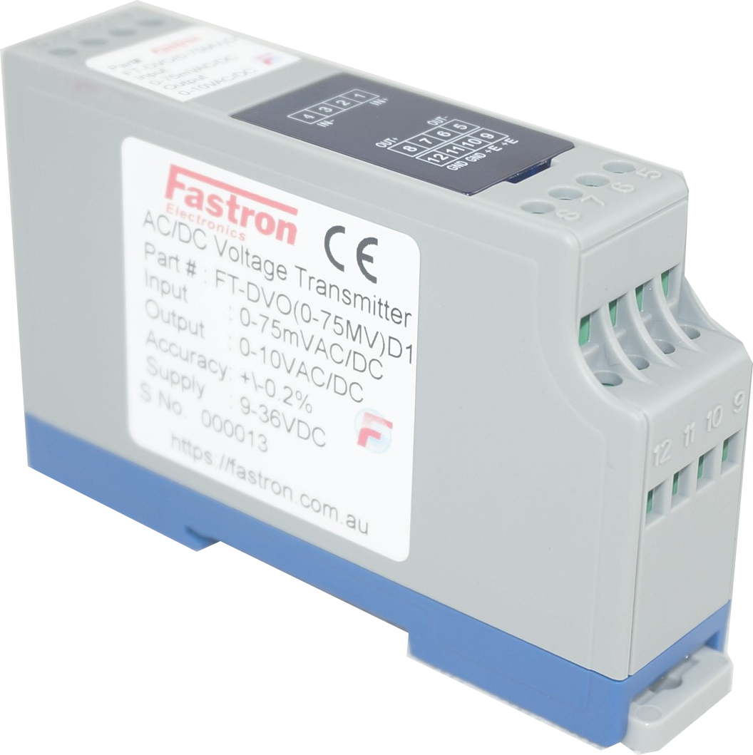 FT-AV(0-150)-D-1, Signal Isolator/Conditioner, 0-150V AC input, 24VDC aux, 4-20mA Average RMS output