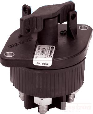 Gigavac DC Disconnect Switch BD9523, Manual Battery Switch, DPST 2 x 500 Amp 32VDC, Flange Mount 120mm Wide, M12 Terminations, IP67/IEC529 FE-BD9513