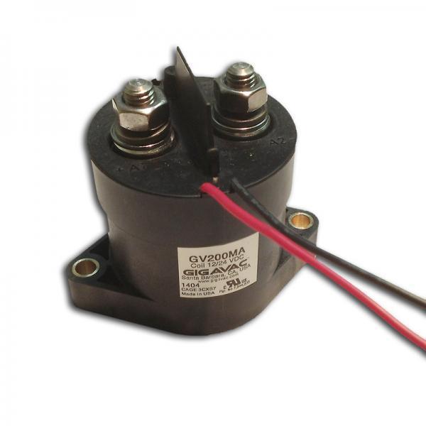 GV241BAC, Contactor SPST-NO, 400+ AMP, 100-800VDC, 12VDC Coil, 38cm Flying leads, IP67, SPST-NC Aux Contact-DC Contactor-Gigavac-Fastron Electronics Store